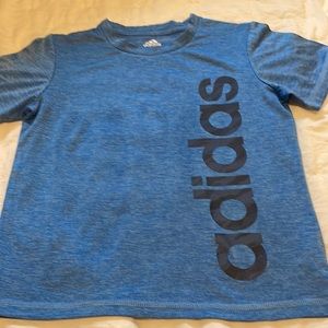 Boys Adidas short sleeve blue athletic shirt